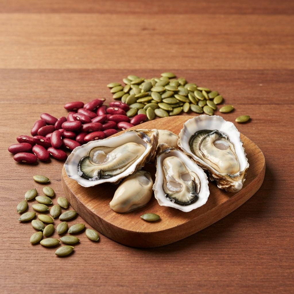 Oysters, beans, and pumpkin seeds